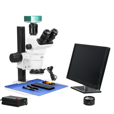 2.0 Megapixels 3.35-22.5X CMOS LED Light Track Stand Trinocular Zoom Stereo Microscope SZ02060038
