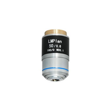 50X Long Working Distance LM Plan Achromatic Metallurgical Microscope Objective Lens Working Distance 5.1mm, SKU MT05073631, three quarter front view