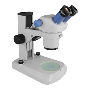 7X-30X Widefield Zoom Stereo Microscope, Binocular, Track Stand, LED Top and Bottom Light (45° Viewing Angle)