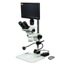 2.0 Megapixels 6.7-45X CMOS LED Light Post Stand Trinocular Zoom Stereo Microscope, SKU SZ02060239, three quarter front view