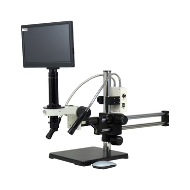 0.7-4.5X 2.0 Megapixels CMOS LED Light Dual Arm Stand Video Zoom Microscope, SKU MZ02120505, three quarter front view