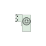 Focus Distance 50mm  Focusing Unit A/VMU, SKU Mitutoyo-378-705, three quarter front view