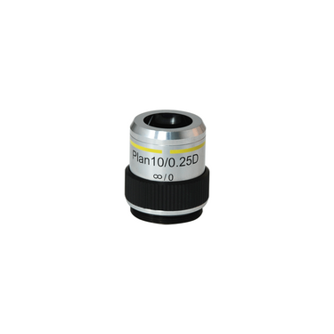 10X Infinity-Corrected Long Working Distance Plan Achromatic Dark Field Metallurgical Microscope Objective Lens Working Distance 8.7mm, SKU MT04073331, three quarter front view