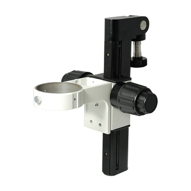 83mm E-Arm, Microscope Fine Focus Block, Inclinable Focusing Drive Track, SKU SA02031203, three quarter front view