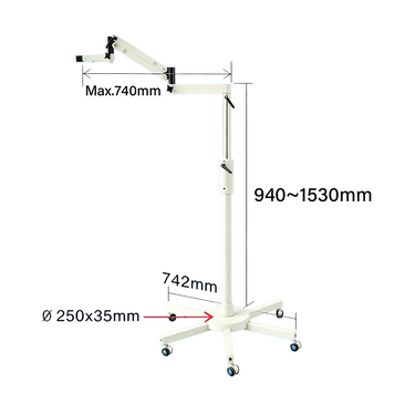 Vertical Post Height 750mm 5/8″Surgical Flexible Arm Floor Stand ST07071302