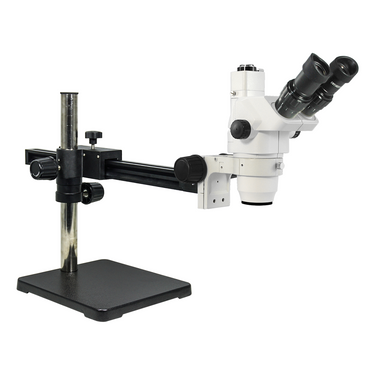 6.5X-45X Super Widefield Zoom Stereo Microscope, Trinocular, Gliding Arm Boom Stand