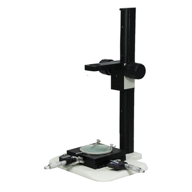 Microscope Track Stand, 39mm Coarse Focus Rack with Measurement Stage, SKU ST02031321, three quarter front view