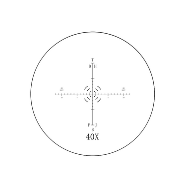 Multiple Scale Reticle ( Dia. 20mm), SKU RT20122122, three quarter front view