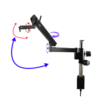 Microscope Flexible Articulating Arm, Post Clamp Stand