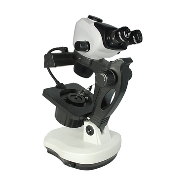 6.5-53X FH Dual Illuminated Light Jewelry Stand Binocular Zoom Darkfield Jewelry Microscope, SKU JM02010101, three quarter front view