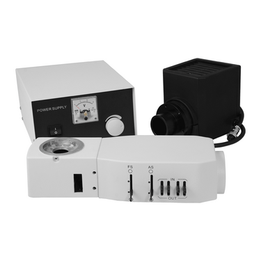 50W Halogen Brightfield Microscope Vertical Episcopic Illumination Kit, SKU MT03026101, three quarter front view