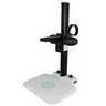 Microscope Track Stand, 39mm Fine Focus Rack, LED Bottom Light Base (Dimmable), SKU ST02041401, three quarter front view