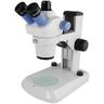 7X-30X Widefield Zoom Stereo Microscope, Trinocular, Track Stand, LED Top and Bottom Light (45° Viewing Angle), SKU SZ04010131, three quarter front view