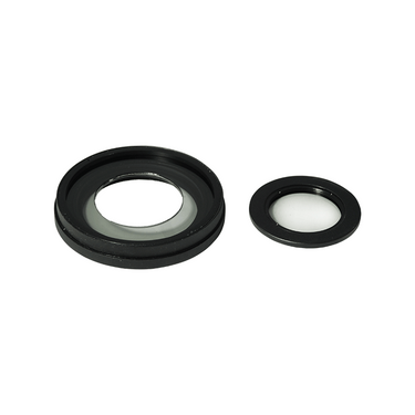 Simple Rotating Polarizer & Analyzer Kit for LED Microscope Ring Light Guide, Polarizer 59mm, Analyzer 51mm, SKU ML02994011, three quarter front view