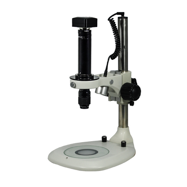 0.58-7X 5.0 Megapixels CMOS Post Stand LED Dual Illuminated Light  Video Zoom Microscope, SKU MZ02130114, three quarter front view