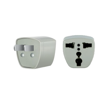 Universal to CN 2 Pin Plug Power Adapter AC Travel Socket Converter 250V 10A, SKU EC02411501, three quarter front view